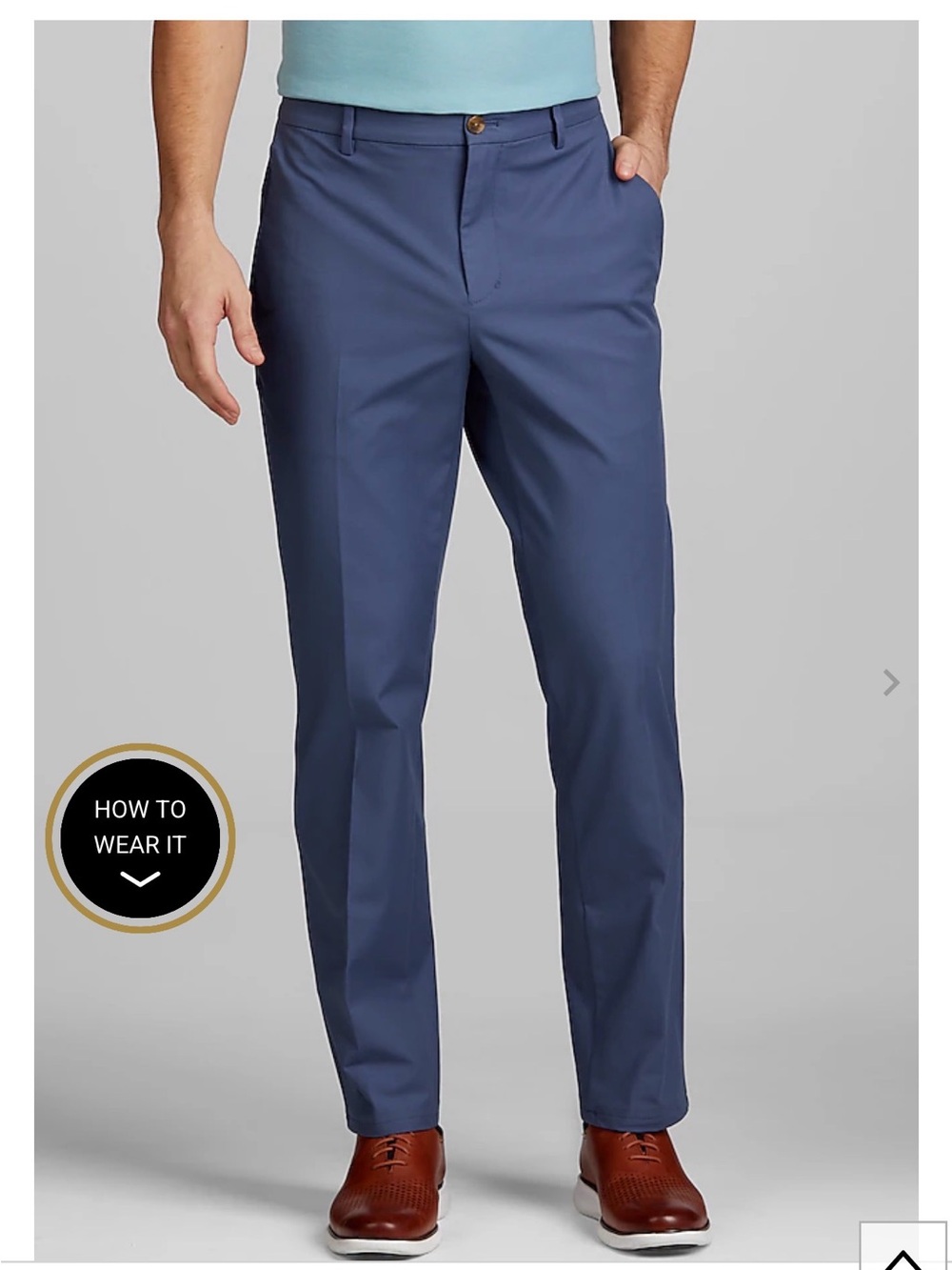 Van Heusen Men's Straight Dress Pants in Navy Blue